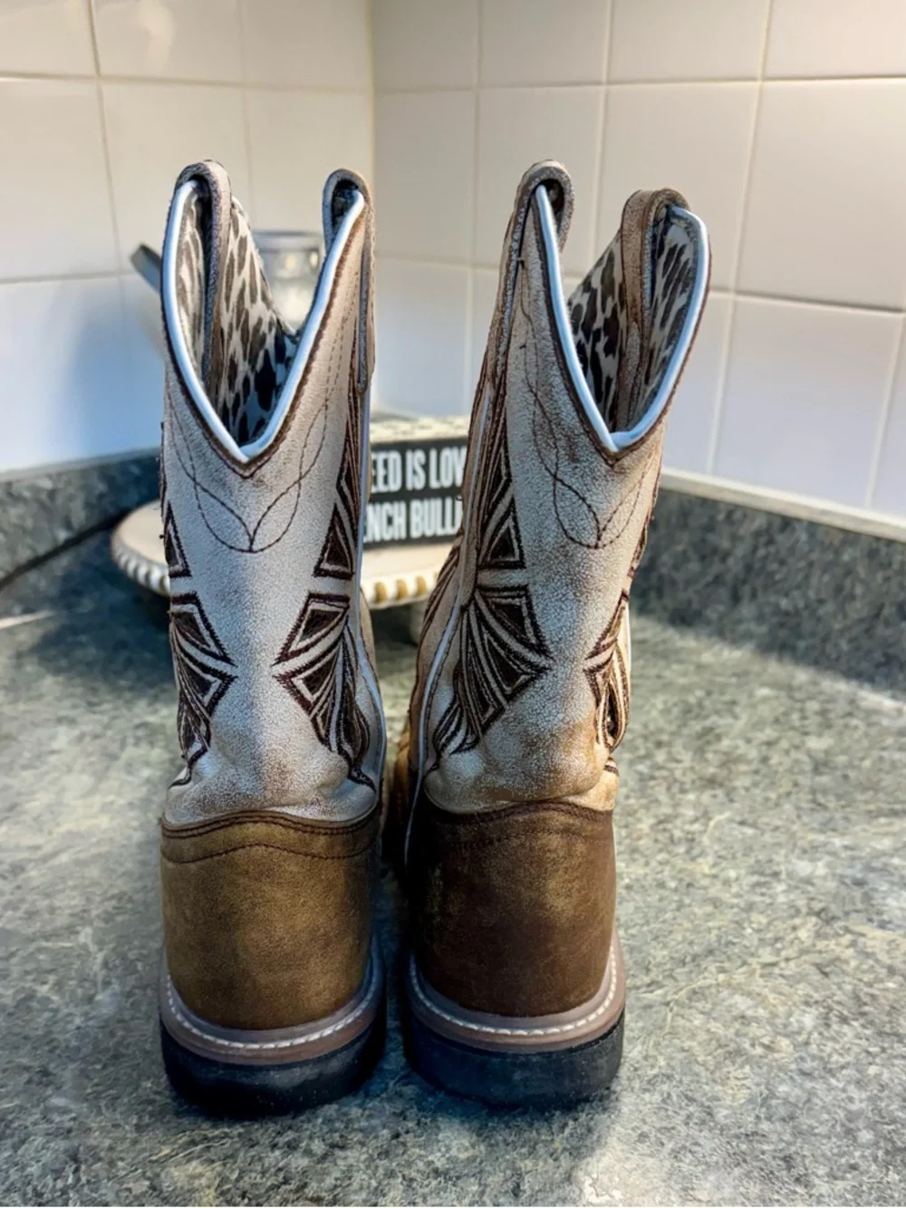 Dan Post Brown and Cream Kids' Western Boots 6D